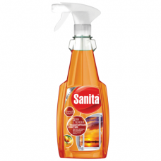 Средство для мытья стекол усиленная формула с нашатырным спиртом SANITA, 500г (упаковка 5шт)