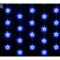 Светодиодная гирлянда дождь, звезды 2x2м, 20 звезд, синий