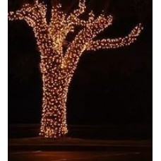 Светодиодная гирлянда на деревья, спайдер, Клип лайт ЛУЧ 2, 2х25, 50м, 500 LED, 24B, теплый белый