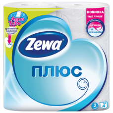 Бумага туалетная ZEWA Plus, спайка 4шт.х23м, белая (упаковка 24шт)