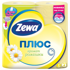 Бумага туалетная ZEWA Plus, спайка 4шт.х23м, аромат ромашки (упаковка 24шт)
