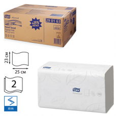 Полотенца бумажные 250шт, TORK (H3) Advanced, КОМПЛЕКТ 15шт, 25х23, белые