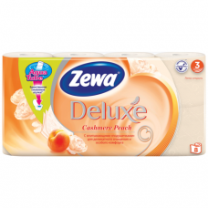 Бумага туалетная ZEWA Delux, спайка 8шт.х20,7м, аромат персика