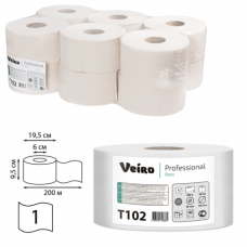 Бумага туалетная 200м, VEIRO (Q2), КОМПЛЕКТ 12шт, Basic, белая
