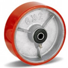 Большегрузные колеса из полиуретана бордового цвета 200 мм