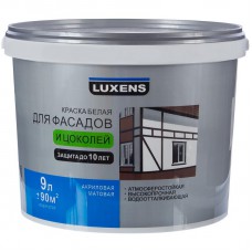 Краска для фасадов и цоколей Luxens база А 9 л