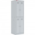 Металлический шкаф для одежды, двухсекционный c 4-мя отделениями 1860х600х500 мм