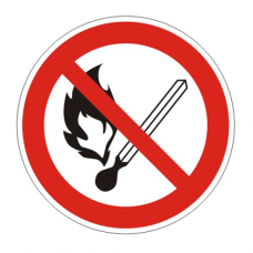 Знак запрещающий "Запрещено пользоваться открытым огнем и курить", диаметр 200мм