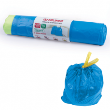 Мешки для мусора 120л ЛАЙМА, КОМПЛЕКТ 10шт, рулон, синие (упаковка 10шт)