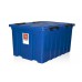Пластиковый пищевой контейнер с крышкой, на роликах 120 литров, 740х570х410 мм