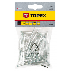 Алюминиевые заклепки (4,8 мм x 14,5 мм) TOPEX 50 шт. 43E504