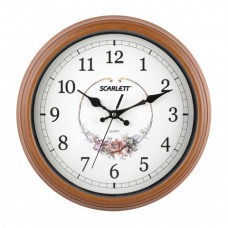 Часы настенные SCARLETT SC-25Q круг, белые с рисунком