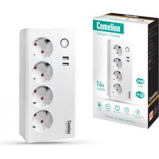 Сетевой фильтр  Camelion Smart Home  16A 3680В, 2USB 1450