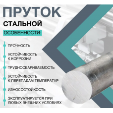 Пруток из нержавейки 24мм, длина 100 мм 