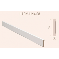 Наличник, размер: 2200*70*12 мм, цвет белый