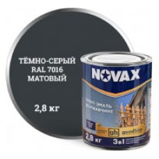 Грунт-эмаль по ржавчине 2,8 кг. Novax, темно-серый RAL 7016, матовый